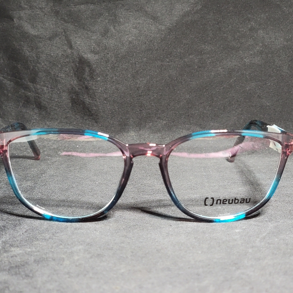 Neubau Women’s Eyeglass Frames Blue Pink Transparent Oval Frames Only NEW